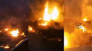 Ukrainian T-64 on fire