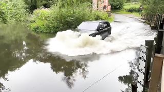 Waterlogged section of English town