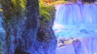 In the heart of a bustling Chinese city lies a captivating waterfall