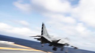 AV-8B Harrier II conducts flight operations
