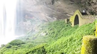 China Waterfall from the Bottom of the Mountain