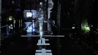 Heavy rain at 3am in tokyo