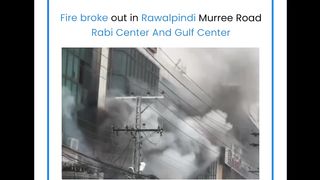 Fire broke out in Rawalpindi Murree Road Rabi Center And Gulf Centre today afternoon.