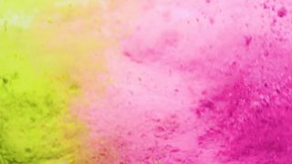 Pink and yellow powder jumping