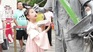 Silver man and baby