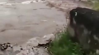 VIRAL!!! JEMBATAN TERBAWA ARUS