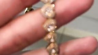Real Diamond & 3-Tone Gold Ladies Heart Bracelet