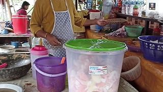 A gado gado seller on the street.
