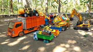 Truk Oleng Panjang Penuh Mobil Truk Pasir Remot Mbois, Mobil Dam, Beko Excavator, Bulldozer