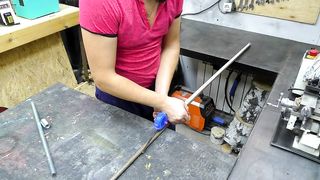 A real male homemade tool for a garage or workshop