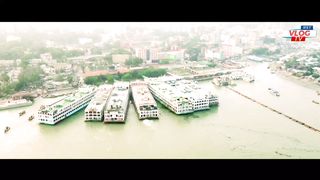 Bird's eye drone video of Barisal division Bangladesh
