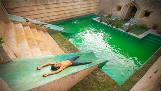 210 Days How I Build Million Dollars Tunnel Water Slide Park into Swimming Pool House Underground