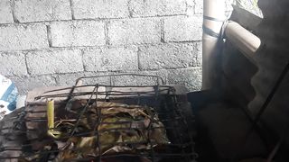 video grilled fish using banana leaves