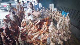 Street Food in Côte d’Ivoire!! ???????? Insane VERTICAL BBQ in Abidjan (West Africa