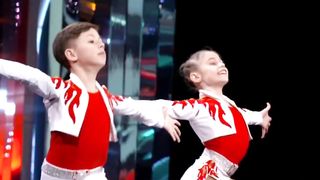 Dmitry Potaman and Amalia Kriklivaya with with their acrobatic talents