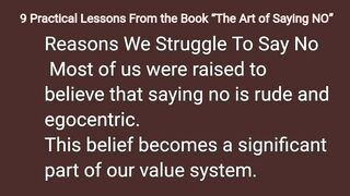 9 Lessons from the book the art of saying no