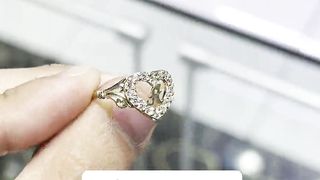 Solid Gold Initial Heart Ladies Ring