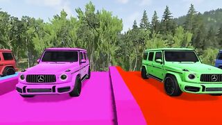 Flatbed Trailer Cars Transporatation with Truck - Pothole vs Car - BeamNG.Drive #4