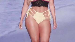 Marissa Dubois _ Yellow Bikini _ Slow Motion _ Miami Swim Week 2023 Beautiful female modele shows beautiful body shape