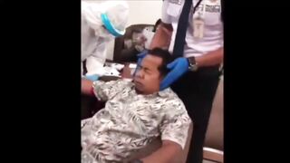 The funny injection vaccination