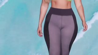 Marissa Dubois _ Leggings _ Miami Swim Week 2023 Beautiful female modele shows beautiful body shape