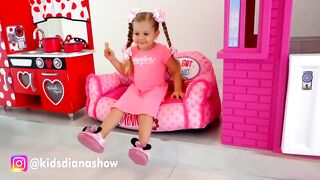 Diana and Funny toy dog