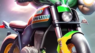 Superhero On Motorbike