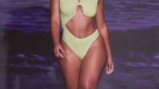 Beautiful female modele shows beautiful body shape Amber Keaton _ Miami Swim Week 2023