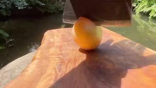 Cooking Chicken in primitive mud.