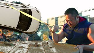 For 10 Years, He Ties His Hand To A Car, So 1 Pull Can Beat Anyone In Arm Wrestling