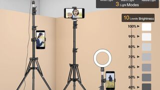Photography Tripod For Phone Holder With Ring Light