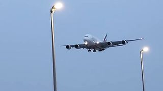The passenger plane shook at night