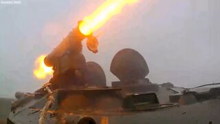Mobilised Russian troops train using tanks and missile systems