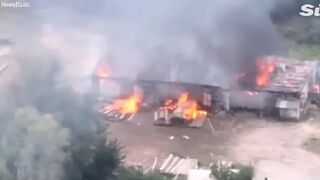 Ukrainian forces blow up Russian ammo warehouse in the Luhansk Region