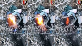 Ukrainians drop bombs into Russian trenches with weaponized drones