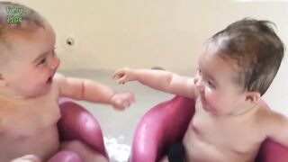 Funny Twin Babies Laughing Compilation