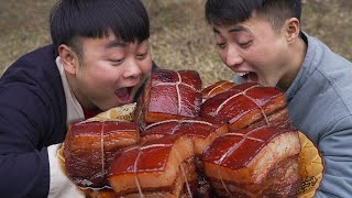 Subscribe my channel 8_ponds_of_streaky_meat_to_make_a_luxurious_Dongpo_meat,It's_delicious_to_eat_full_of_fat_meat!