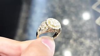 Real Diamond & Solid Gold Flower Set Ladies Ring by Ijaz Jewelers