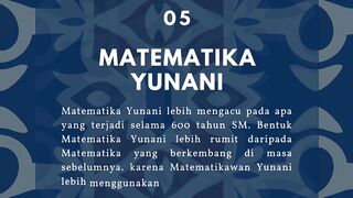 Part 5, Matematika Yunano