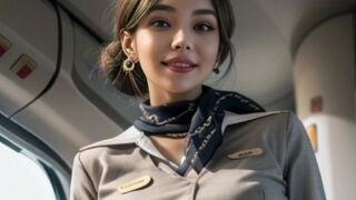 (4K AI ART) Lookbook / Beautiful style.  Life in flight as a flight attendant.