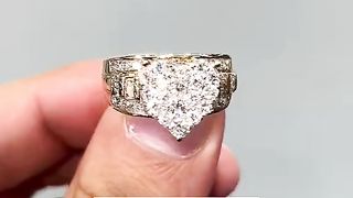Real Diamonds & Solid Gold Cinderella Heart Ladies Ring