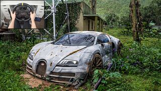 Rebuilding Bugatti Veyron - Forza Horizon 5 (Steering Wheel + Shifter) Gameplay