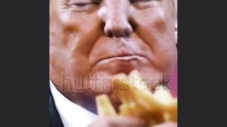 Trump eating fries and pizza AI
