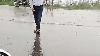 Enjoying raining at Kashmir