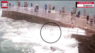 CCTV Wave sweeps girls away: struggle for life and death | England
