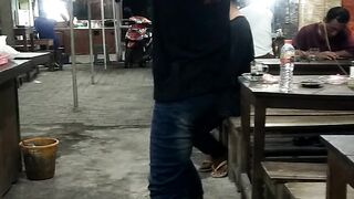 people dancing in stalls
