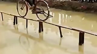 Scary bicycle riding