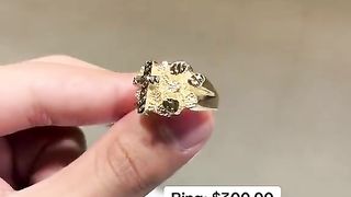 Real Gold Cross Nugget & Hollow Rope Chain Set