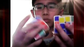 China's Jianyu Solves Rubik's Cubes Whilst Blindfolded