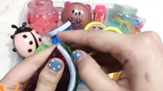 Mixing Store Bought Slime Into Clear Slime - Most Satisfying Videos